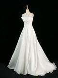 Elegant Wedding Dress Ball Gown Strapless Sleeveless White Summer Long Wedding Dresses Bride Dress Bridal Gowns HZ1214