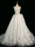 Elegant Wedding Dress Ball Gown Sweetheart Sleeveless White Lace Summer Long Wedding Dresses Bride Dress Bridal Gowns HZ1214