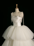 Elegant Wedding Dress Ball Gown Spaghetti Straps Tulle Sleeveless White Summer Long Wedding Dresses Bride Dress Bridal Gowns HZ1214