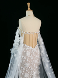 Pretty Wedding Dress Mermaid Off The Shoulder White Long Sleeves Lace Long Vintage Wedding Dresses Bridal Gowns Brides Gown HZ1214