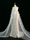 Pretty Wedding Dress Mermaid Off The Shoulder White Long Sleeves Lace Long Vintage Wedding Dresses Bridal Gowns Brides Gown HZ1214