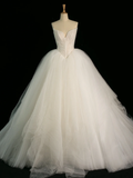 Elegant Wedding Dress Ball Gown Sweetheart Tulle Sleeveless White Summer Long Wedding Dresses Bride Dress Bridal Gowns HZ1214