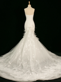 Pretty Wedding Dress Mermaid Sweetheart White Lace Long Vintage Wedding Dresses Bridal Gowns Brides Gown HZ1214