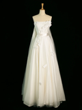 Pretty Wedding Dress A line Strapless White Tulle Long Vintage Wedding Dresses Bridal Gowns Brides Gown HZ1214