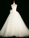 Elegant Wedding Dress Ball Gown Strapless Tulle White Summer Long Wedding Dresses Bride Dress Bridal Gowns HZ1214