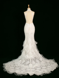 Pretty Wedding Dress Mermaid V Neck Sleeveless Lace Long Vintage Wedding Dresses Bridal Gowns Brides Gown HZ1214