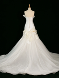 Pretty Wedding Dress Mermaid Sweetheart White Tulle Long Vintage Wedding Dresses Bridal Gowns Brides Gown HZ1214