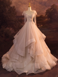 Elegant Wedding Dress Ball Gown Straps Tulle Long Wedding Dresses Bride Dress Bridal Gowns HZ1214