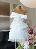 Trendy A Line Spaghetti Straps Lace Mini Short Formal 8th Grade Homecoming Dresses Summer Middle School Hoco Dress Homecoming Outfits HZ1214