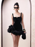 Pretty Sheath Square Black Velvet Short Formal 8th Grade Homecoming Dresses Summer Middle School Hoco Dress Homecoming Outfits HZ1214