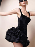 Pretty Sheath Square Black Velvet Short Formal 8th Grade Homecoming Dresses Summer Middle School Hoco Dress Homecoming Outfits HZ1214