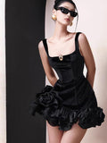 Pretty Sheath Square Black Velvet Short Formal 8th Grade Homecoming Dresses Summer Middle School Hoco Dress Homecoming Outfits HZ1214