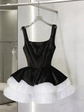 Pretty Ball Gown Square Neck Black Velvet Short Formal 8th Grade Homecoming Dresses Summer Middle School Hoco Dress Homecoming Outfits HZ1214