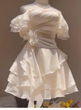 Pretty A line Off The Shoulder Chiffon White Short Formal 8th Grade Homecoming Dresses Summer Middle School Hoco Dress Homecoming Outfits HZ1214