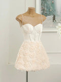 Trendy A Line Spaghetti Straps Mini Short Formal 8th Grade Homecoming Dresses Summer Middle School Hoco Dress Homecoming Outfits HZ1214
