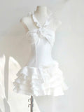 Trendy A Line Halter Yellow Chiffon Mini Short Formal 8th Grade Homecoming Dresses Summer Middle School Hoco Dress Homecoming Outfits HZ1214