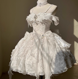 Pretty Ball Gown White Satin Short Formal 8th Grade Homecoming Dresses Summer Middle School Hoco Dress 6th Grade Graduation Outfits HZ1214
