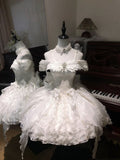 Pretty Ball Gown White Satin Short Formal 8th Grade Homecoming Dresses Summer Middle School Hoco Dress 6th Grade Graduation Outfits HZ1214