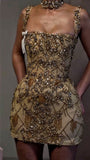 Pretty Sheath Square Neck Sleeveless Gold Short Formal 8th Grade Homecoming Dresses Summer Middle School Hoco Dress Homecoming Outfits HZ1214