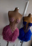 Trendy Sheath Spaghetti Straps Feathers Mini Short Formal 8th Grade Homecoming Dresses Summer Middle School Hoco Dress Homecoming Outfits HZ1214