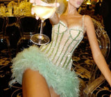 Pretty Sheath Straps Sequin Mint Green Short Formal 8th Grade Homecoming Dresses Summer Middle School Hoco Dress 6th Grade Graduation Outfits HZ1214