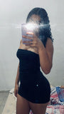 Pretty Sheath Strapless Little Black Dress Short Formal 8th Grade Homecoming Dresses Summer Middle School Hoco Dress 6th Grade Graduation Outfits 21st Birthday Dress HZ1214