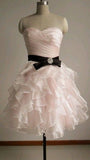Pretty Ball Gown Sweetheart Pink Tulle Sleeveless Short Formal 8th Grade Homecoming Dresses Summer Middle School Hoco Dress Homecoming Outfits HZ1214