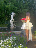 Pretty Ball Gown Spaghetti Straps White Sleeveless Short Formal 8th Grade Homecoming Dresses Summer Middle School Hoco Dress Homecoming Outfits HZ1214