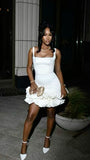 Pretty Sheath Square Neck Sleeveless White Short Formal 8th Grade Homecoming Dresses Summer Middle School Hoco Dress Homecoming Outfits HZ1214