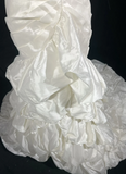 Vintage Wedding Dress 1950s 1940s Mermaid Spaghetti Straps Layers Ruffles White Satin Long Wedding Dresses Bridal Gowns Brides Gown HZ1214