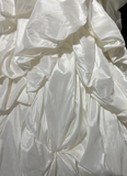 Vintage Wedding Dress 1950s 1940s Mermaid Spaghetti Straps Layers Ruffles White Satin Long Wedding Dresses Bridal Gowns Brides Gown HZ1214