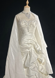 Vintage Wedding Dress 1950s 1940s Mermaid Spaghetti Straps Layers Ruffles White Satin Long Wedding Dresses Bridal Gowns Brides Gown HZ1214