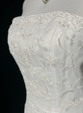 Vintage Wedding Dress 1950s 1940s Mermaid Strapless Lace White Long Wedding Dresses Bridal Gowns Brides Gown HZ1214