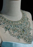 Pretty Ball Gown Scoop Neck Blue Satin Silver Beads Short Formal 8th Grade Homecoming Dresses Summer Middle School Hoco Dress 6th Grade Graduation Outfits HZ1214