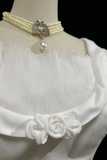 Vintage Wedding Dress 1950s 1940s Ball Gown Square Neck Lace White Long Wedding Dresses Bridal Gowns Brides Gown HZ1214