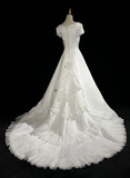 Vintage Wedding Dress 1950s 1940s Ball Gown Square Neck Lace White Long Wedding Dresses Bridal Gowns Brides Gown HZ1214