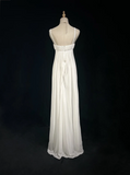 Vintage Wedding Dress 1950s 1940s A line Square Neck Chiffon White Long Wedding Dresses Bridal Gowns Brides Gown HZ1214