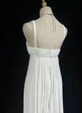 Vintage Wedding Dress 1950s 1940s A line Square Neck Chiffon White Long Wedding Dresses Bridal Gowns Brides Gown HZ1214