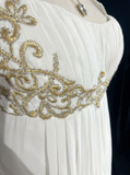 Vintage Wedding Dress 1950s 1940s A line Square Neck Chiffon White Long Wedding Dresses Bridal Gowns Brides Gown HZ1214
