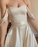 Cute A line Off The Shoulder Short Sleeves Formal 8th Grade Homecoming Dresses White Summer Middle School Hoco Dress Homecoming Outfits HZ1214