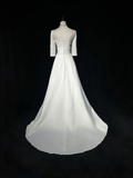 Vintage Wedding Dress 1950s 1940s Ball Gown Square Neck Satin White Long Wedding Dresses Bridal Gowns Brides Gown HZ1214