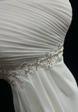 Vintage Wedding Dress A line Strapless Chiffon White Sleeveless Long Beach Wedding Dresses Bridal Gowns Brides Gown With Beads HZ1214