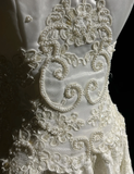 Vintage Wedding Dress 1950s 1940s Ball Gown V Neck Lace White Long Wedding Dresses Bridal Gowns Brides Gown HZ1214