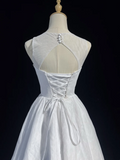Cute Ball Gown Scoop White Tulle Short Mini Formal 8th Grade Homecoming Dresses Summer Middle School Hoco Dress Homecoming Outfits HZ1214