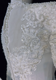 Retro Wedding Dress 1950s 1940s Ball Gown High Neck Lace White Long Sleeves Wedding Dresses Bridal Gowns Brides Gown HZ1214