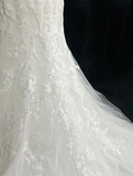 Vintage Wedding Dress 1950s 1940s Mermaid Scoop Lace White Long Wedding Dresses Bridal Gowns Brides Gown HZ1214