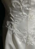 Retro Wedding Dress 1950s 1940s A line Square Neck Satin White Long Wedding Dresses Bridal Gowns Brides Gown HZ1214