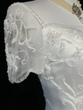 Retro Wedding Dress 1950s 1940s A line Square Neck Satin White Long Wedding Dresses Bridal Gowns Brides Gown HZ1214