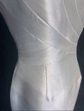 Modest Wedding Dress Sheath Scoop White Satin Summer Short Wedding Dresses Bride Dress Bridal Gowns HZ1214