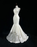 Vintage Wedding Dress 1950s 1940s Mermaid Sweetheart Satin White Long Wedding Dresses Bridal Gowns Brides Gown HZ1214